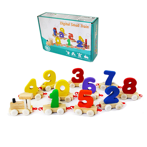 ZJ-0997 JUGUETE DE TREN NUMERICO DIDACTICO DE MADERA DE 20X14X5CM, CON 1 PZ O CAJA CON 100 PZS