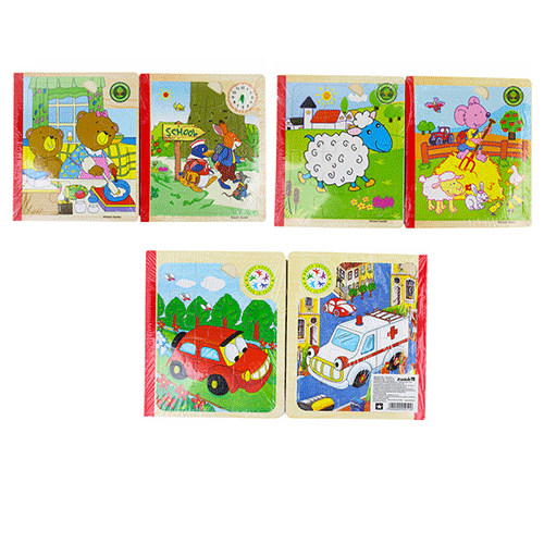 LIBRO DIDACTICO DE MADERA DE VARIOS DISEÑOS DE 14.5X17CM, CON 1 PZ O CAJA CON 100 PZS
