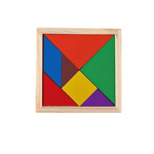 ROMPECABEZAS DIDACTICO PEQUEÑO DE FIGURAS DE TANGRAM DE MADERA DE 10 X 10 CM CON 1 PZ O CAJA CON 1000 PZS
