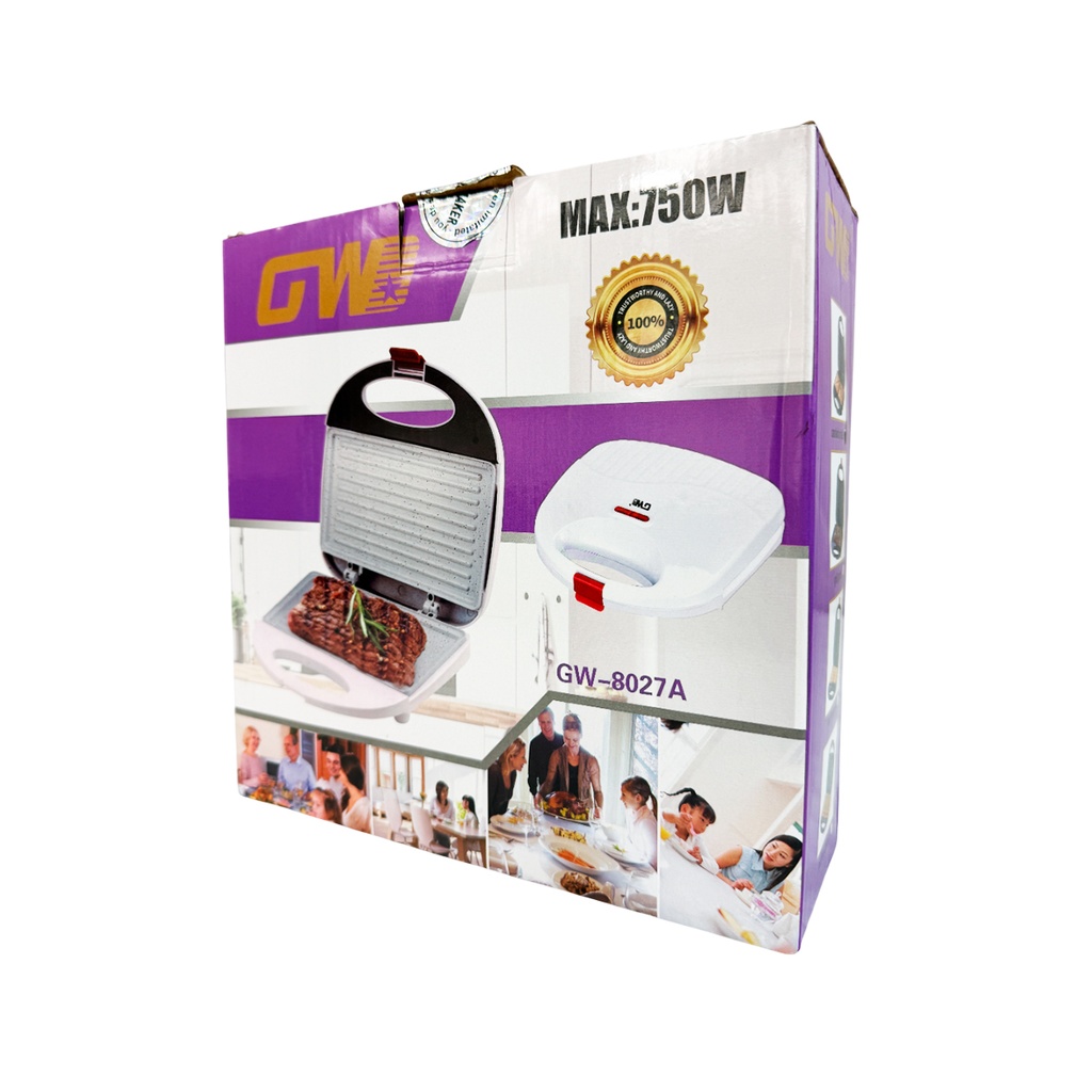 SANDWICHERA DOBLE ANTIADHERENTE CON 1 PZS O CAJA CON 12 PZS.