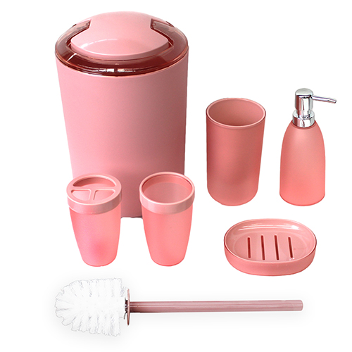 JUEGO DE 7 PZS DE ACCESORIOS DE BAÑO CON 1 PZ O CAJA CON 12 PIEZAS.