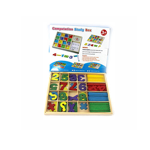 ZJ-0442 CAJA DIDACTICA DE MADERA CON NUMEROS PARA APRENDIZAJE DE MATEMATICAS DE 25X20 CM, CON 1 PZ O CAJA CON 120 PZS