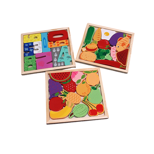 ZJ-1405 JUGUETE DIDACTICO DE MADERA DE VARIAS FIGURAS DE 16.5 X 16.5 X 1 CM CON 1 PZ O CAJA CON 120 PZS