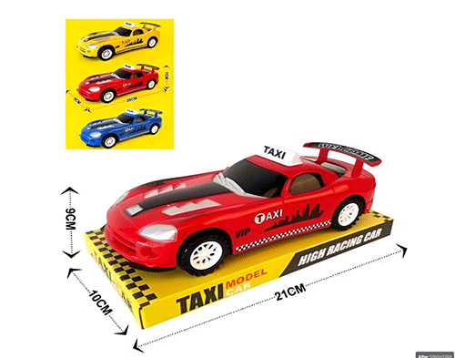 ZJ-1774 COCHE DE TAXI DE FRICCIÓN, CON 1 PZ O CAJA CON 120 PZS