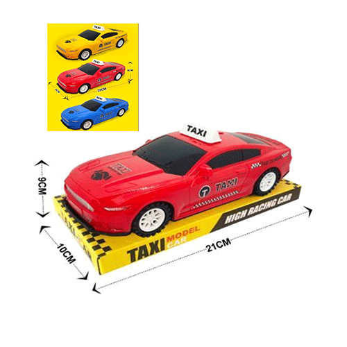 COCHE DE TAXI DE FRICCIÓN, CON 1 PZ O CAJA CON 120 PZS