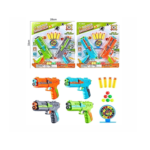 BLISTER DE 2 PISTOLAS CON DARDOS CON 1 PZ O CAJA CON 120 PZS