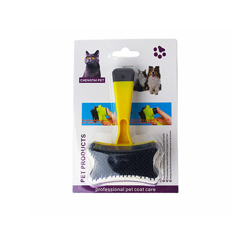 CEPILLO P/MASCOTA CON BOTON PUSH PARA LIMPIAR RESIDUO DEL PELO EN LAS CERDAS DEL CEPILLO, CON 1 PZ O CAJA CON 120 PZS
