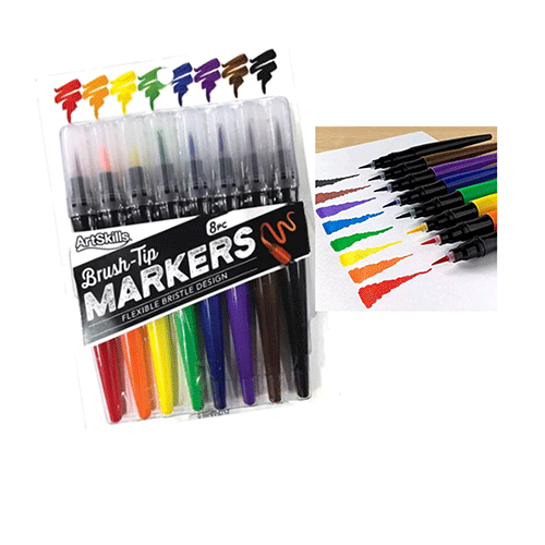 ZP-1228 PINCELIN 8 COLORES, CON 1 PZ O CAJA CON 120 PZS