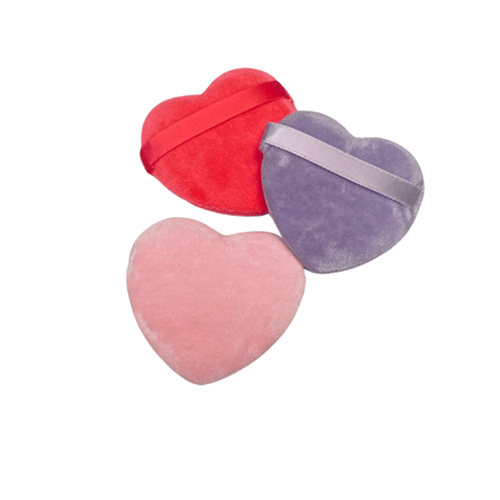 ZB-0394 SET DE 2 ESPONJAS PARA MAQUILLAJE EN FORMA DE CORAZON CON 1 PZ O CAJA CON 1200 PZS
