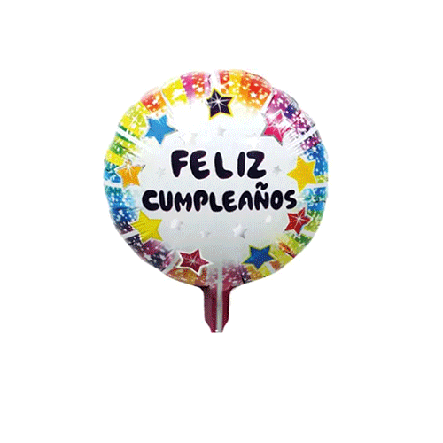 GLOBO METALICO FELIZ CUMPLEAÑOS CON 1 PZ O CAJA CON 1200 PZS