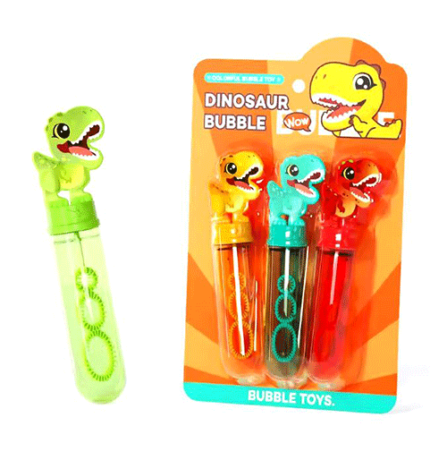 ZJ-1861 BLISTER DE 3 BURBUJAS DE DINOSAURIO CON 1 PZ O CAJA CON 144 PZS