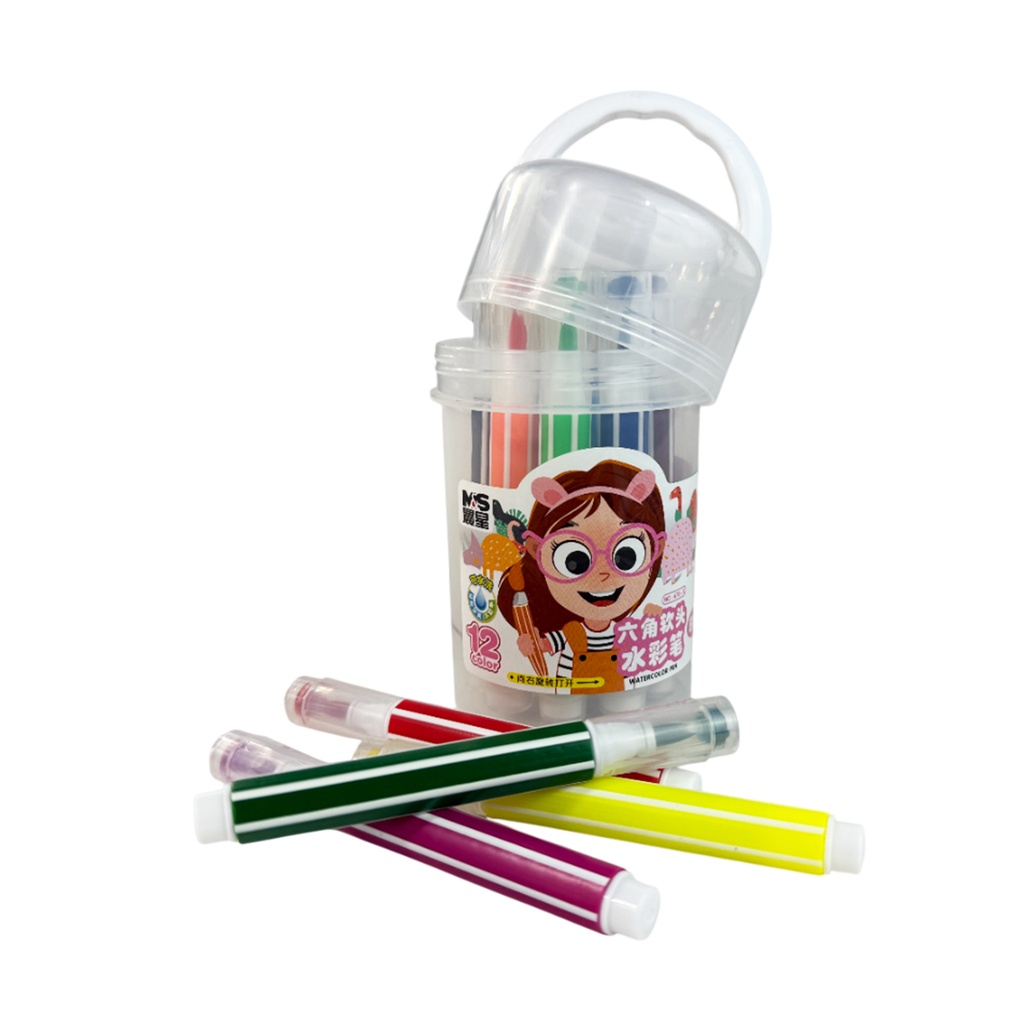 ZP-0960 BOTE DE PLUMINES C/SELLO CON 12 COLORES CON UNA PZ O CAJA CON 144 PQTS