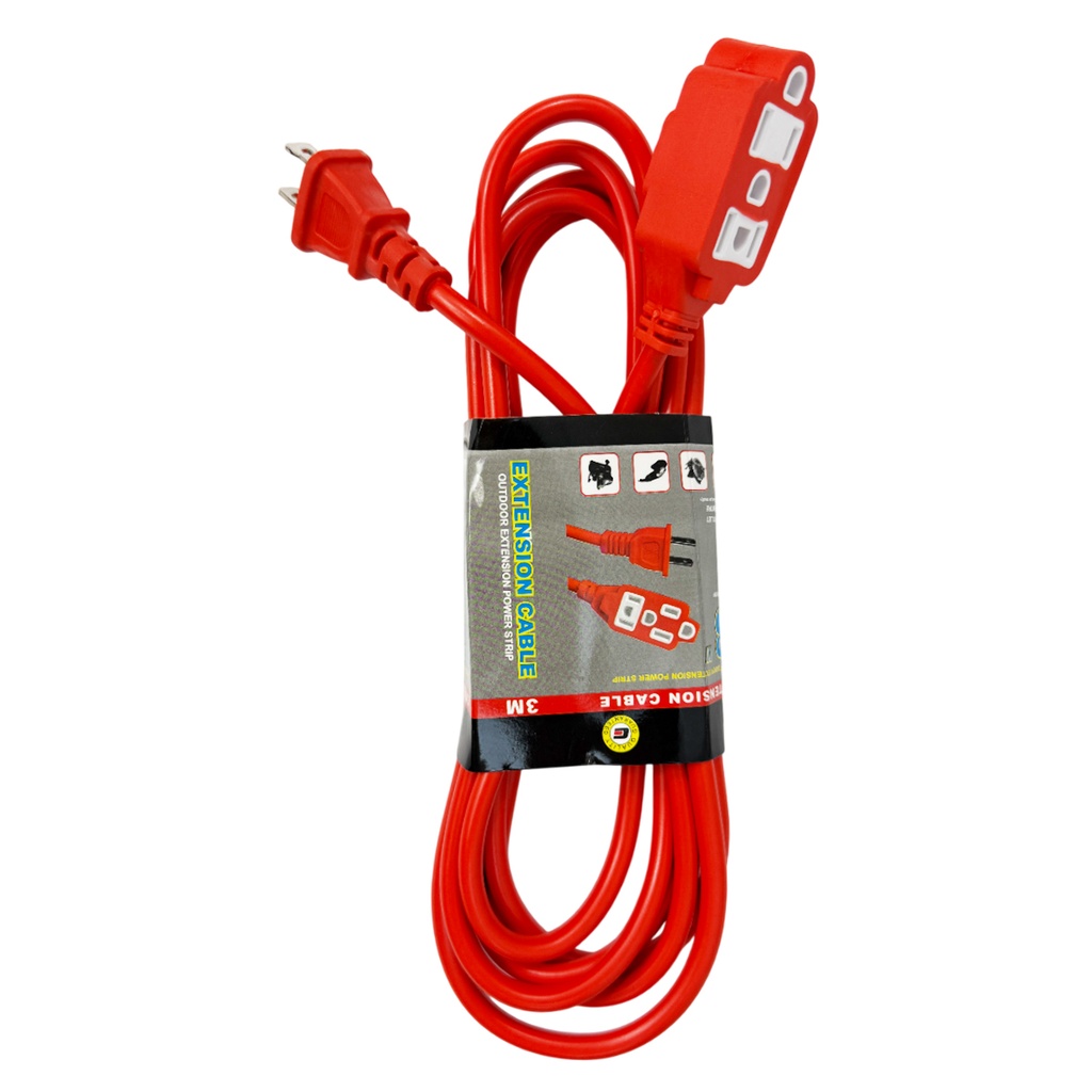 EXTENSIÓN ELÉCTRICA DE 3 MTS CON 1 PZ O CAJA CON 150 PZS