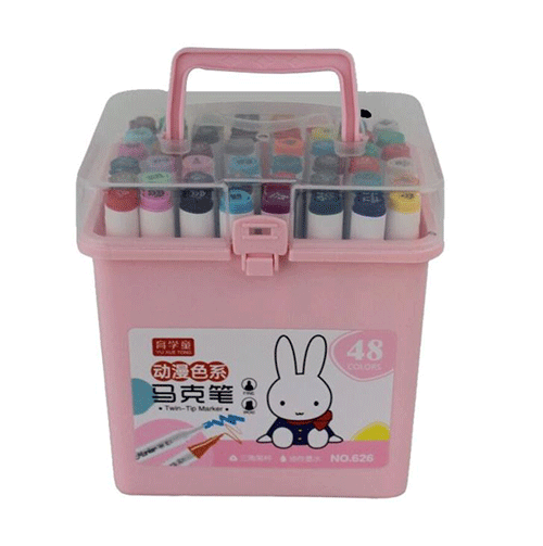 ZP-0941 ESTUCHE PLUMINES DOBLE PUNTA 48 COLORES CON UNA PZ O CAJA CON 16 PQTS