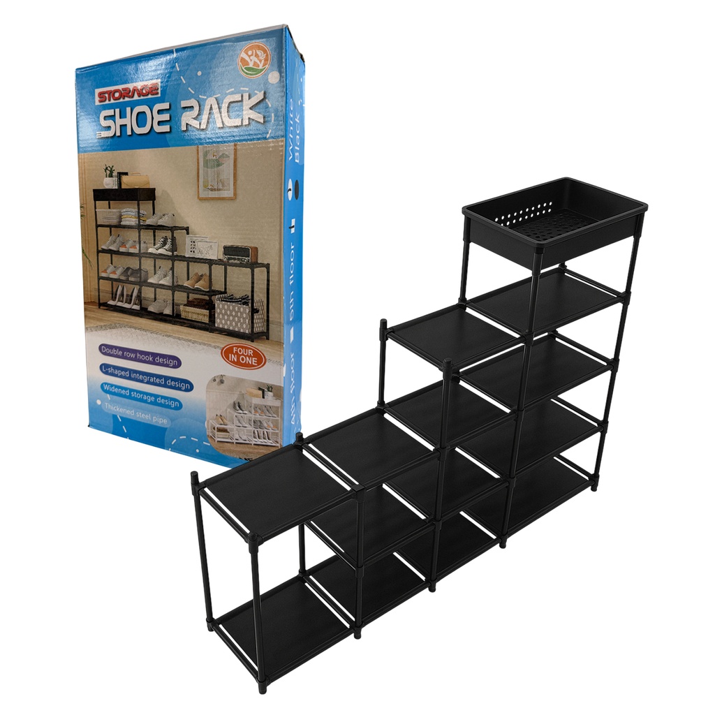 ZAPATERO ORGANIZADOR EN FORMA DE ESCALERA DE 120 X 21.5 X 81 CM CON 1 PZ O CAJA CON 16 PZS