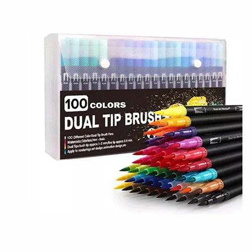 PLUMINES CON 100 COLORES, CON 1 PQT O CAJA CON 16 PQTS