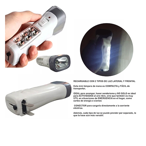 LAMPARA RECARGABLE CON 1 PZ O CAJA CON 160 PZS