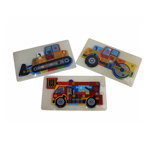 ROMPECABEZAS DIDACTICO TRIDIMENSIONAL DE CARRITOS DE MADERA DE 12.8 X 22.3 X 0.06 CM CON UNA PZ O CAJA CON 180 PZS