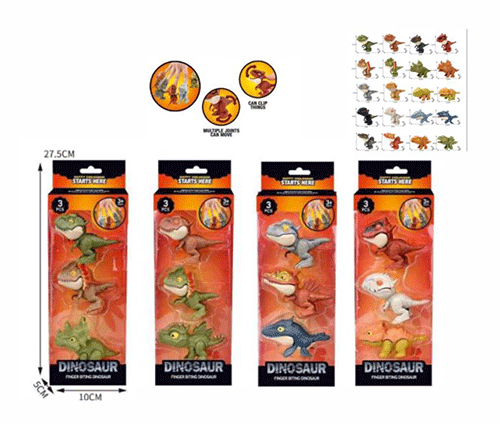 ZJ-1671 SET 3 PZS FIGURAS DE DINOSAURIO CON 1 PZ O CAJA CON 192 PZS