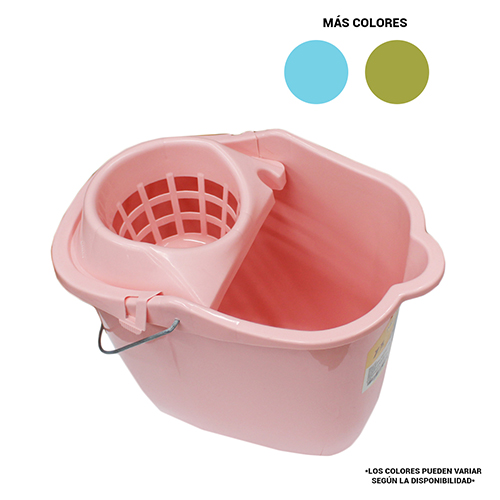 CUBETA DE PLASTICO CON EXPRIMIDOR PARA TRAPEADOR CON 1 PZ O CAJA CON 20 PZS