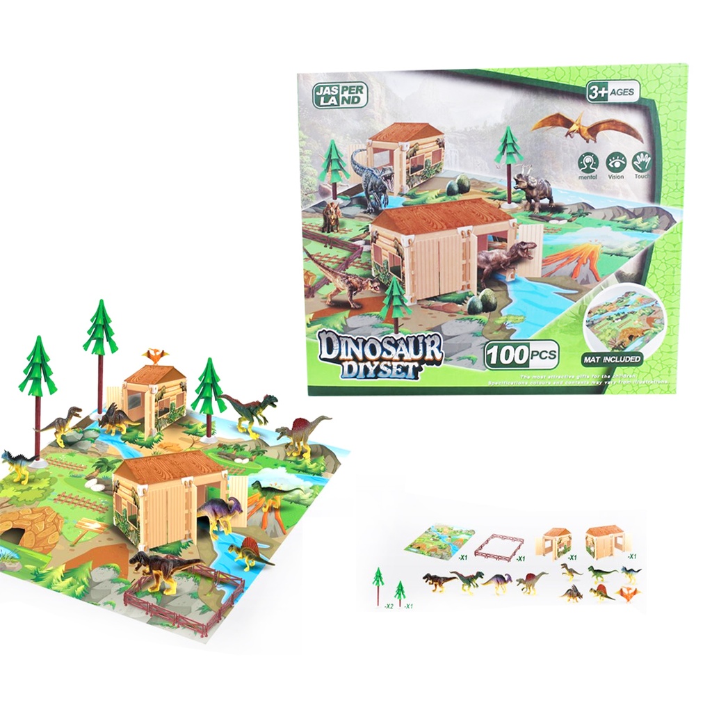 TAPETE DE NATURALEZA Y DINOSAURIOS CON 1 PZ O CAJA CON 20 PIEZAS