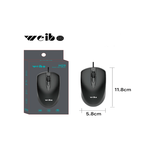 M29 MOUSE ALAMBRICO CON 1 PZ O CAJA CON 200 PIEZAS