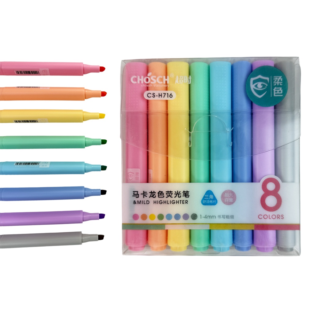 MARCATEXTOS 8 COLORES, CON 1 PZ O CAJA CON 200 PZS