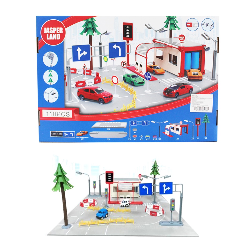 TAPETE DE PISTA PARA COCHES CON 1 PZ O CAJA CON 24 PIEZAS