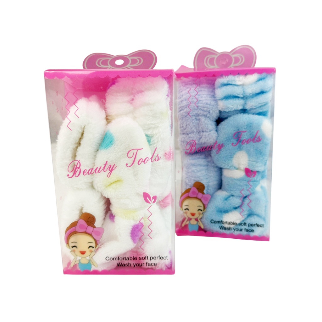 DIADEMA BANDA SUJETADORA Y MUÑEQUERAS PARA SKINCARE/ MAQUILLAJE CON 1 PZ O CAJA CON 240 PIEZAS