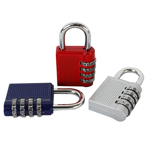 BLISTER DE CANDADO DE SEGURIDAD CON COMBINACIÓN DE 4 DIGITOS CON 1 PZ O CAJA CON 240 PZS