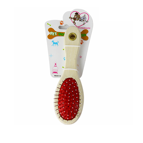 ZMA-0008 CEPILLO P/MASCOTA DOBLE CARA CON CERDAS SUAVES DE PLASTICO PARA DAR VOLUMEN Y CERDAS DE MATAL PARA DESENREDAR , CON 1 PZ O CAJA CON 240 PZS