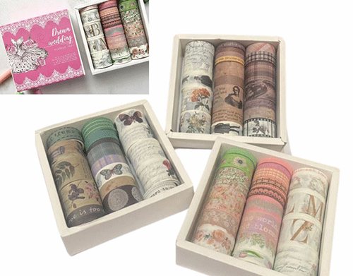 ZP-1507 CAJA DE JUEGO DE CINTAS WASHI RETRO CON 1 PZ O CAJA CON 240 PZS