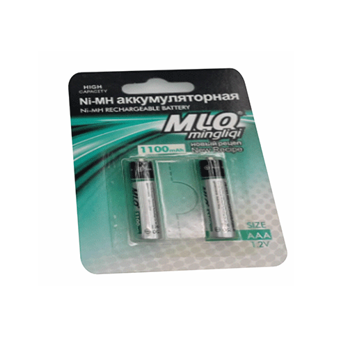 BLISTER DE 4 BATERIAS "AAA" RECARGABLES DE 1100 MHA CON 1 PZ O CAJA CON 288 PZS