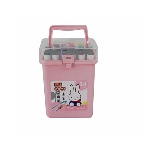 ZP-0939 ESTUCHE PLUMINES DOBLE PUNTA 24 COLORES CON UNA PZ O CAJA CON 30 PQTS