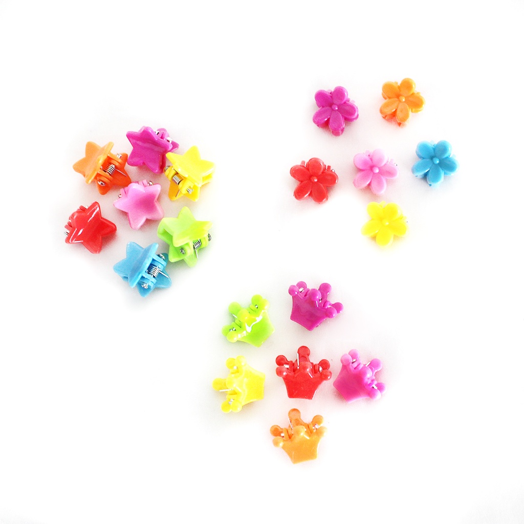 BOLSITA DE 100 PINZAS MINI DE COLORES PARA CABELLO CON 1 BOLSA O CAJA CON 300 BOLSAS.