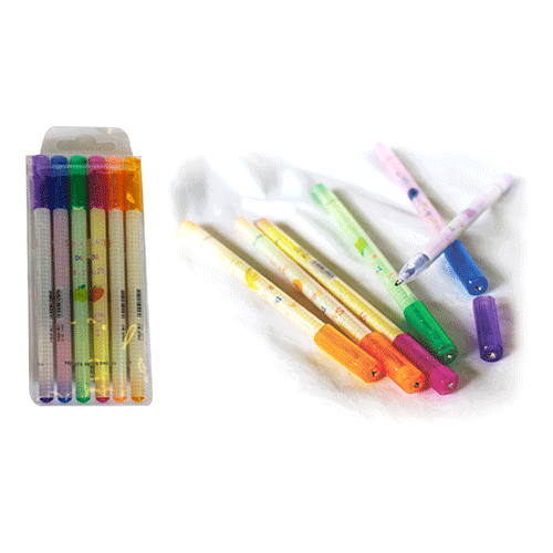 PLUMAS DE GEL CON 6 COLORES O CAJA CON 320 PQTS