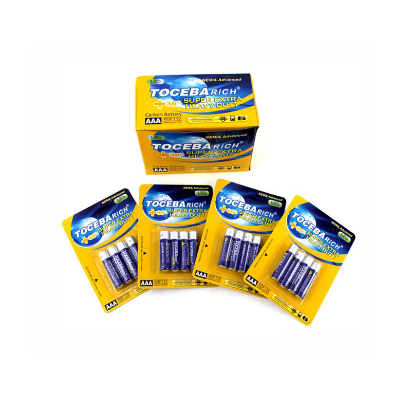 BLISTER 4 PZS PILAS AAA TOCEBAL, CON 1 PZ O CAJA CON 360 PZS