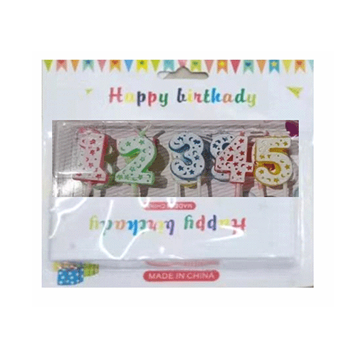 ZFI-0107 VELAS DE NUMEROS DE COLORES CON 1 PZ O CAJA CON 360 PZS