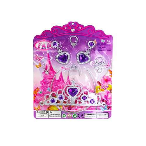JUEGO DE PRINCESAS CORONA CON ARETES CON 1 PZ O CAJA CON 360 PZS