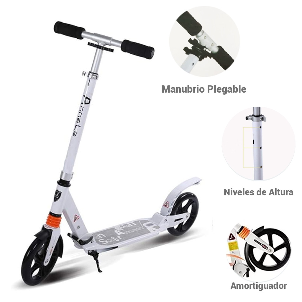 SCOOTER DE ALUMINIO C/FRENO DE DISCO, CON 1 PZ O CAJA CON 4 PZS