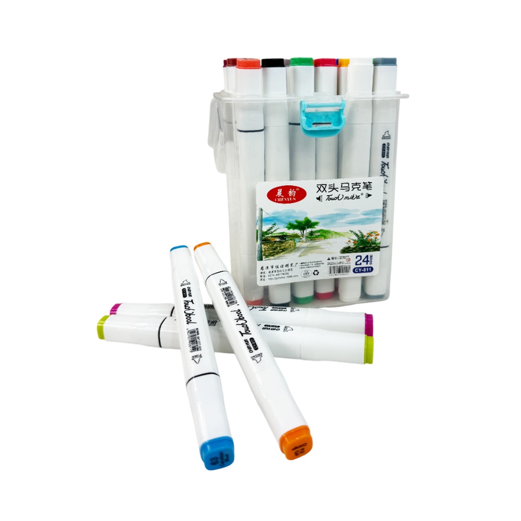 ZP-0389 ESTUCHE 24 COLORES PLUMON ARTISTICO PREMIUM DOBLE PUNTA, CON 1 PZ O CAJA CON 40 PZS
