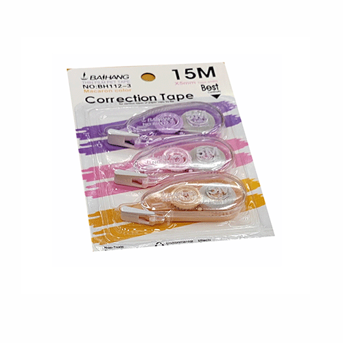 CORRECTOR EN CINTA 5M CON 3 PZS CON 1 PZ O CAJA CON 432 PZS