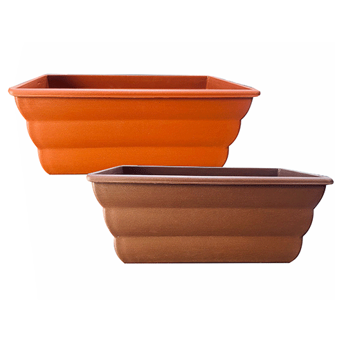 MACETA RECTANGULAR,CON 1PZ O CAJA CON 48 PZS