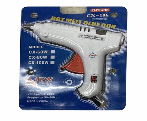 ZF-0243 PISTOLA DE SILICON DE 100 W PROFESIONAL CON 1 PZ O CAJA CON 48 PZS