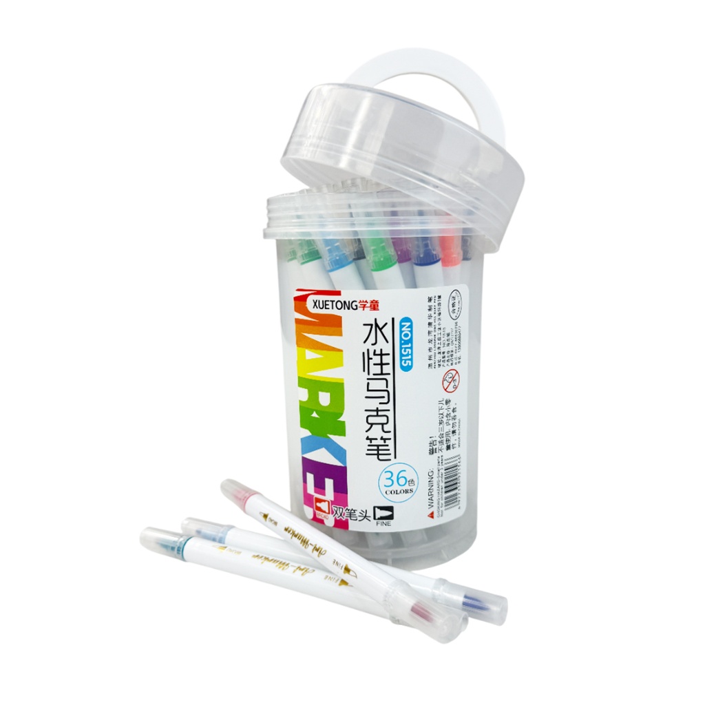 ZP-0959 SET DE PLUMINES DOBLE PUNTA CON 36 COLORES CON UNA PZ O CAJA CON 48 PQTS