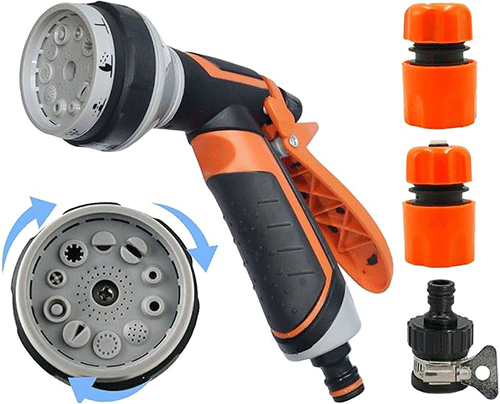 ZF-0295 BLISTER DE BOQUILLA DE MANGUERA DE JARDIN CON 3 CAMBIOS CON 1 PZ O CAJA CON 50 PZS