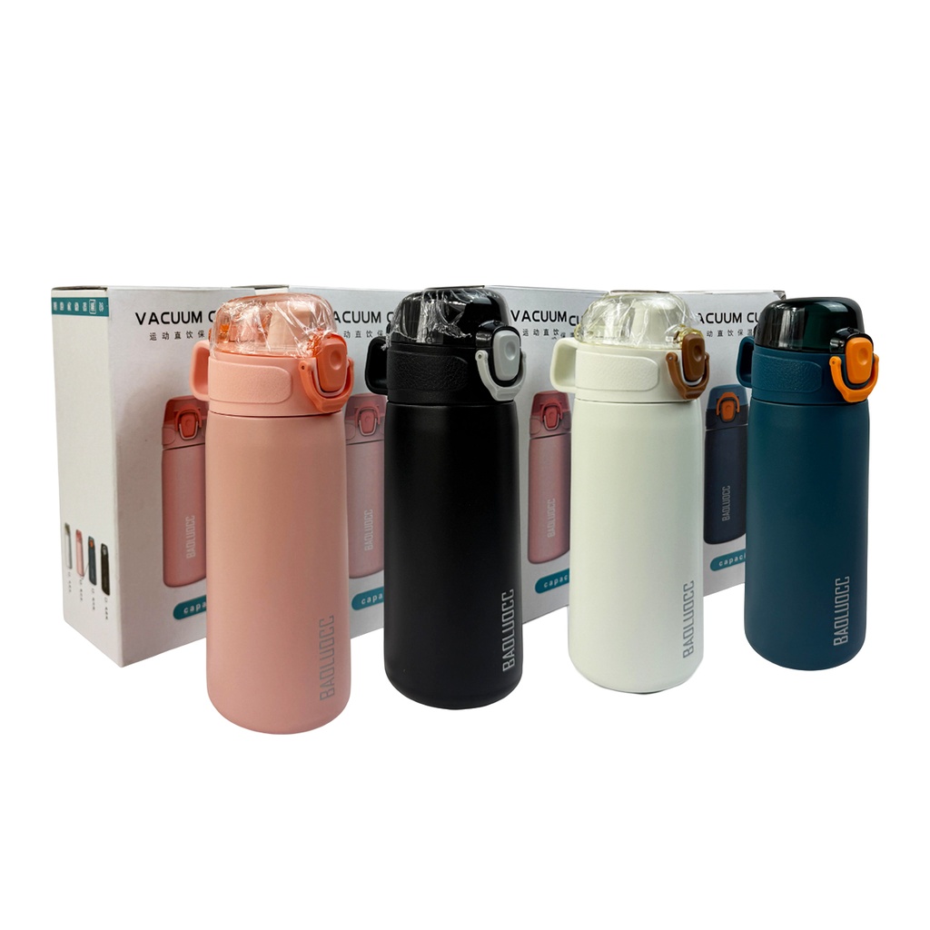 TERMO DE ACERO INOXIDABLE DE 600 ML, DE 21 X 10 CM CON ACCESORIOS PARA PONER POPOTE, CON SEGURO EN LA TAPA Y AGARRADERA CON 1 PZ O CAJA CON 60 PZS