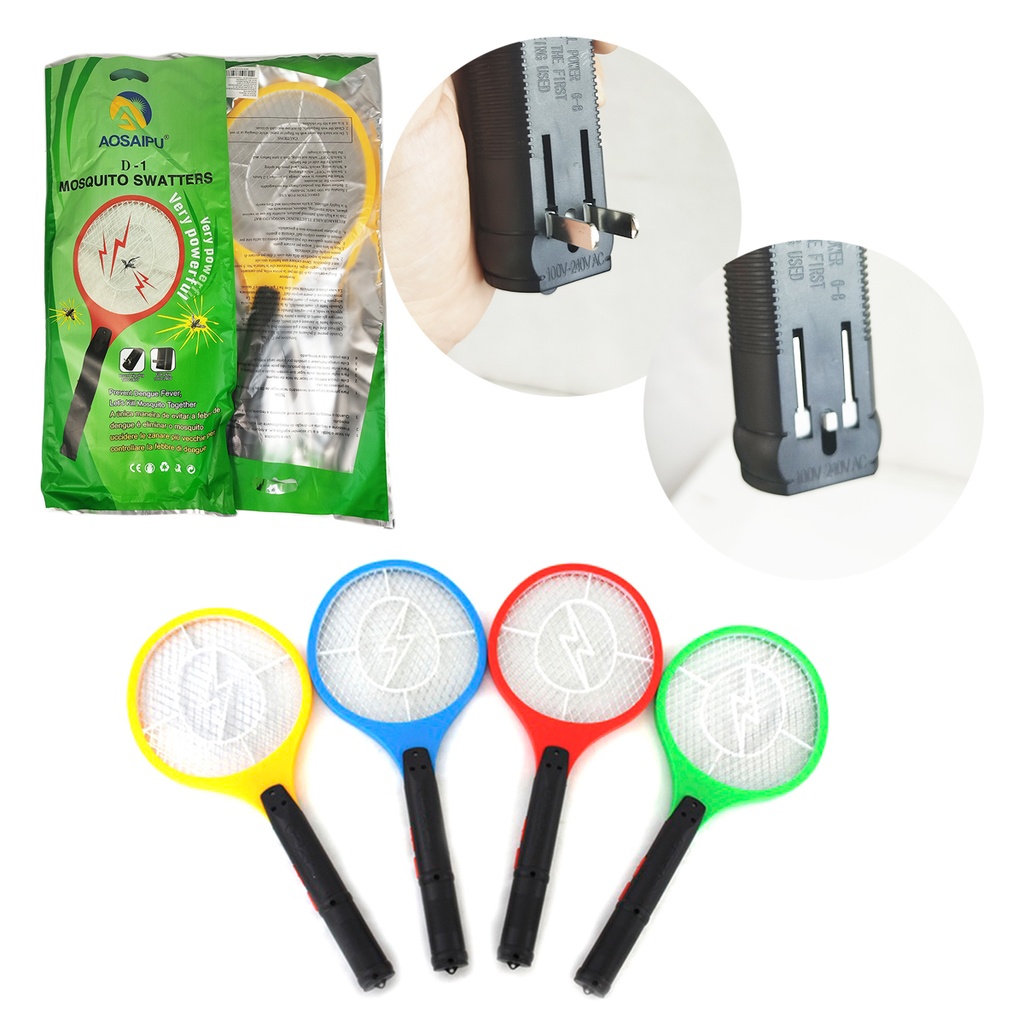 RAQUETA MATA INSECTOS RECARGABLE CON 1 PZ O CAJA CON 60 PZS