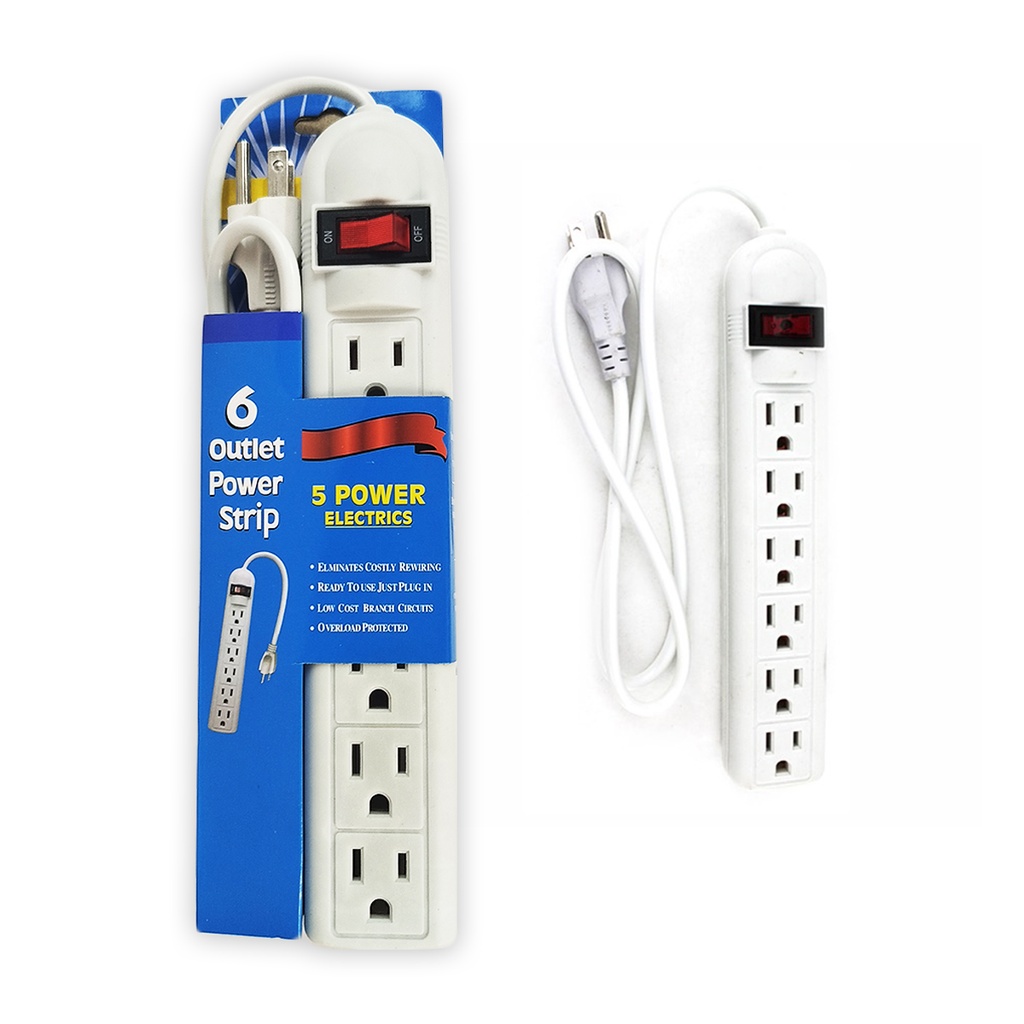 MULTICONTACTO C/6 ENCHUFES CON 1 PZ O CAJA CON 60 PZS