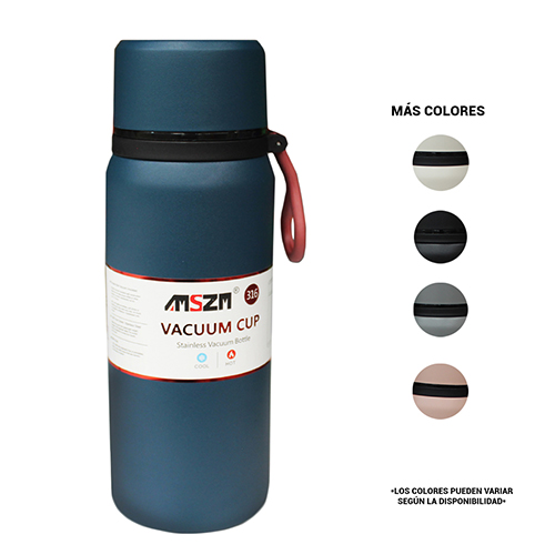 TERMO DE ACERO INOXIDABLE DE 500 ML PARA USO DIARIO Y A PRUEBA DE FUGAS CON 1 PZ O CAJA CON 60 PZS